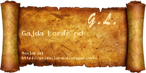 Gajda Loránd névjegykártya